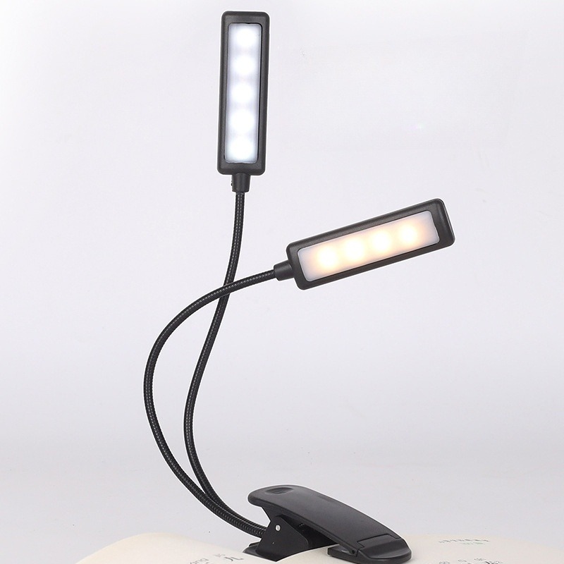 Настраиваемый светодиодный зажим для книг с USB-источником питания, сенсорным управлением, лампы для чтения книг для читального зала