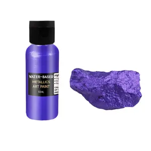 Timesrui Purple Metal Acrylic Paint Water-based Metallic Paint Non-toxic Liquid Art Paint for Art Canvas Wood Paper Painting