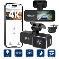 Nouvelle mini caméra embarquée UHD 4K, caméra avant et arrière 4K, double caméra, prise en charge du WIFI, GPS, surveillance de stationnement 24h/24, boîte noire de voiture