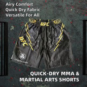 กางเกงขาสั้นออกกำลังกายแบบแห้งเร็ว ระบายอากาศได้ดี ผลิตจากโพลีเอสเตอร์/คอตตอน สำหรับกีฬา MMA ยิวยิตสู ซานด้า มวยไทย มวยสากล สไตล์ลำลอง พร้อมโลโก้ด้านหน้าแบบใหม่ - Product Image 2