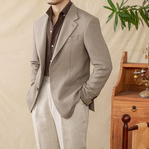<span class=keywords><strong>Blazer</strong></span> Estivo in Misto Lino Semi-Foderato Monopetto Casual Traspirante Slim Fit Sportivo da <span class=keywords><strong>Uomo</strong></span> - Product Image 3