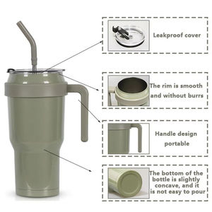 OEM Sitarayuri - Vaso Térmico de Viaje de Acero Inoxidable de Gran Capacidad (40 oz), Aislado al Vacío, con Doble Compartimento <span class=keywords><strong>para</strong></span> Bebidas y Pajita - Product Image 5