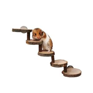 Plataforma de Salto para Hámster, Plataforma de Madera para Masticar, <span class=keywords><strong>Escalera</strong></span> de Madera para Escalada de Ardillas, Plataforma de Madera para Jaula de Pájaros, Juguete de Madera para Masticar para Mascotas - Product Image 1