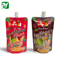 Logo imprimé boisson fruits Doypack 100ml personnalisé debout en nylon mylar plastique jus emballage bec pochette