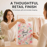 Sacs en plastique imprimés avec logo personnalisé, sacs de remerciement en plastique, sacs de vente au détail durables et réutilisables avec poignée en boucle pour cadeaux, achats en magasin