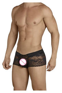 Calzoncillos bóxer <span class=keywords><strong>divertidos</strong></span> para hombre, estilo atrevido, de tela de encaje transparente, con cremallera roja. - Product Image 5