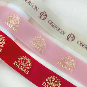 Gordon Ribbons Hot Sale Gold Foil Printing Logo Ribbons Tamanho personalizado 196 Stock Colors Ribbons Impresso Próprio Logotipo - Product Image 2