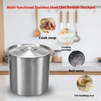 Panci Stok Baja Tahan Karat Modern, Kapasitas Besar, Peralatan Dapur Komersial, Desain Dasar Komposit, Set Peralatan Masak, Penawaran Spesial