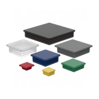 MOCAP Bouchons de tube carré noirs en acier inoxydable et aluminium, à extrémités creuses, 1,5 x 1,5 pouces et 3 x 3 pouces