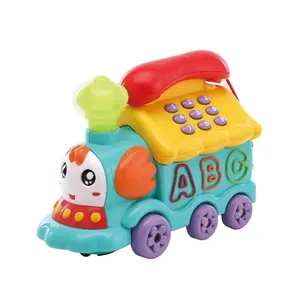 Bebek tren telefon oyuncak müzik ve ışık ile 1 yıl eski için erkek ve kız Toddlers hediye çocuklar için
