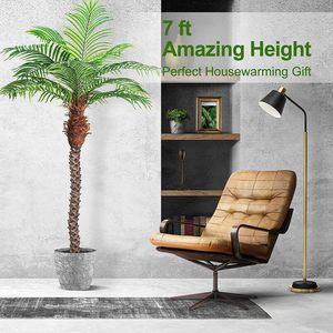 Cocotero Artificial Tropical Extra alto árbol falso 7 pies Faux Phoenix Palmera para Patio interior hogar <span class=keywords><strong>casa</strong></span> piscina decoración costera - Product Image 4