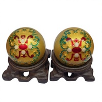 Boules de Baoding chinoises faites à la main, en émail filigrané, creuses, pour exercices manuels, en fer, revêtement résine, anti-stress, cadeau d'anniversaire