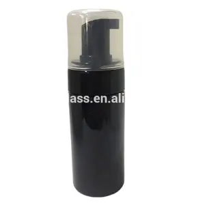 Custom logo Black plastic bottle with a foam pump, holding 150ml (5oz) of liquid