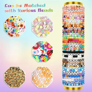 Ensemble de pendentifs en argile polymère <span class=keywords><strong>pour</strong></span> la fabrication de <span class=keywords><strong>bracelets</strong></span> <span class=keywords><strong>Kit</strong></span> d'artisanat <span class=keywords><strong>pour</strong></span> la fabrication de bijoux Jouets <span class=keywords><strong>pour</strong></span> enfants et adultes Vente en gros DIY Alphabet - Product Image 4