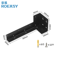 Supports de suspension ROEASY pour bibliothèque flottante, supports d'angle en acier robuste en forme de L, connecteurs et supports d'étagère pour armoires suspendues
