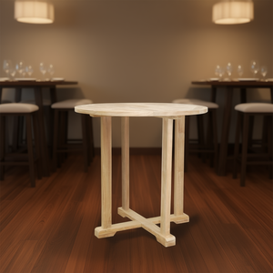 Mesa Redonda de Restaurante Bahama con Tapa de Madera, Diseño Moderno, Muebles Comerciales Duraderos - Product Image 2