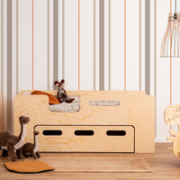 Lit superposé pour enfants en contreplaqué de haute qualité, design Montessori, avec bureau, cadre de lit mezzanine et canapé pliant, modèle de chambre à coucher, direct usine Century Art