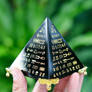 Phong thủy Ai Cập Ai Cập màu đen tinh thể rõ ràng kim tự tháp MH-F0595 - Product Image 6
