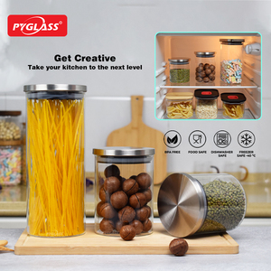 Barattolo <span class=keywords><strong>in</strong></span> <span class=keywords><strong>Vetro</strong></span> Grande Pyglass per Conservazione Alimenti con Coperchio <span class=keywords><strong>in</strong></span> Acciaio Inox, Ermetico e Antigoccia, per Uso Domestico - Product Image 4