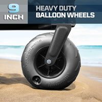 Carro Grande de Playa para Arena Profunda con Ruedas de Aire Grandes, Llantas Tipo Globo Todoterreno, Carrito Plegable Utilitario con Red de Carga de Bolsillo y Portavasos