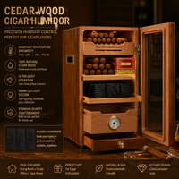 Humidor de luxe sur mesure en bois de cèdre avec contrôle de la température et de l'humidité, grande vitrine de présentation de cigares
