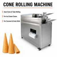 Machine électrique professionnelle pour la fabrication de cornets de crème glacée et de gaufres en forme de rouleau