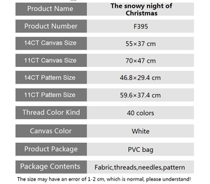 NKF Kits de broderie pour adultes, travaux d'aiguille faits à la main, peintures de Noël, ensembles de broderie au point de croix - Product Image 2