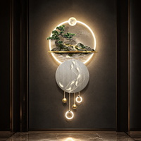 Panneau mural LED en porcelaine cristalline « Pine des Montagnes Orientales » pour entrée, salon, bureau et intérieurs d'inspiration zen