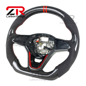 Volante Deportivo de Fibra de Carbono y Gamuza de Alta Calidad para Volkswagen Golf8 VW Mk6 Mk7 Mk8 gti Gtr Golf <span class=keywords><strong>R</strong></span>-<span class=keywords><strong>Line</strong></span> <span class=keywords><strong>R</strong></span> CC POLO <span class=keywords><strong>Touareg</strong></span> - Product Image 2