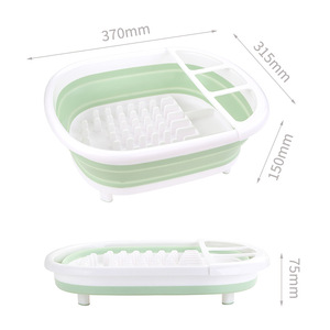 Foldable Silicone Sink Dish Drying Rack,Plastic Foldable Dish Rack,Collapsible Foldable Dish Drainer Rack