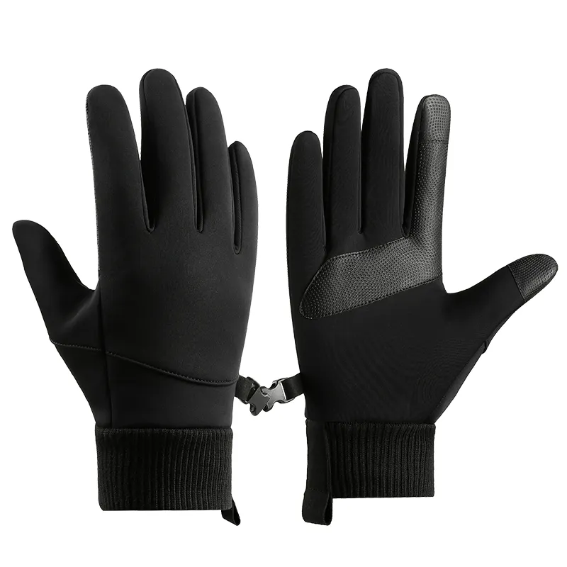Groothandel Waterdichte Winter Handschoenen Gewatteerd Warm Alle Vingers Touchscreen Handschoenen Voor Mannen Ski Fiets Rijden Outdoor Handschoenen