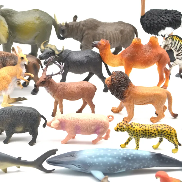 Commercio all'ingrosso all'ingrosso animali da fattoria giocattolo mini set casa delle bambole figurine mucca pollo cani maiali capra plastica mista pvc statue realistiche