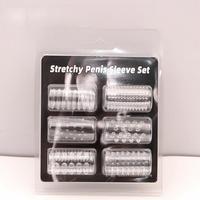 Juego de 6 Anillos de Cristal para Dedos con Forma de Oruga, Retrasan la Eyaculación, Juguete Sexual para Adultos, 100% Impermeable