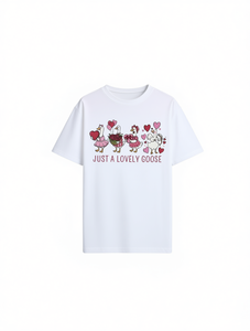 T-Shirt Casual da Donna, Manica Regolare, Collo Tondo, Stampa Cartoon, 100% Cotone, Primavera Estate, Regalo di San Valentino - Product Image 1
