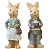 Sculpture de lapin Peter Rabbit en fibre de verre, style pastoral, entièrement faite à la main, pour la décoration de jardin, de cour et de pelouse