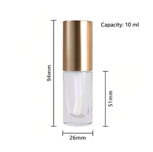 MLM Luxury Frosted Glass <b>Lip</b> Gloss Tube 10ml Empty <b>Lip</b> Oil Container Custom Packaging OEM ODM Private Label Cosmetic Tube - Product Image 1