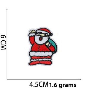Nouvel ensemble de patchs en polyester sur le thème de Noël d'<span class=keywords><strong>Amazon</strong></span> : patchs brodés Père Noël et boule de cristal pour vêtements, thermocollants - Product Image 2