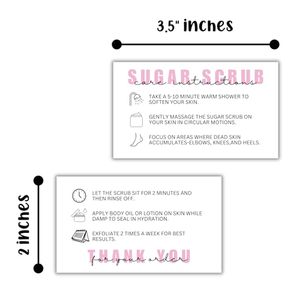 Tarjeta de Instrucciones para el Cuidado con Exfoliante de Azúcar, Papel Rectangular, Impresión Digital, Etiqueta Ecológica para Cuidado Personal - Product Image 2