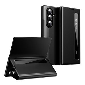 Étui à rabat en cuir PU de luxe avec support et protection arrière pour téléphone Z Fold 7 6 5 - Product Image 1