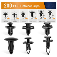 200 pièces Clips de voiture en plastique automobile pour voiture et attaches et Clips de retenue de type poussoir Rivet de pare-chocs et Clip pour porte de voiture