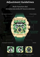 MEGIR 8112 Nouvelle montre de sport pour homme, chronographe multifonction, bracelet en silicone étanche, calendrier lumineux, montres à quartz pour hommes