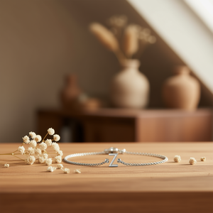 Tobillera de Acero Inoxidable con Letra Z, Diseño Minimalista, Joyería de Moda para Mujer - Product Image 3