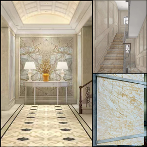 Dalle d'onyx blanc doré translucide naturelle de qualité supérieure pour comptoir de cuisine Design rétro-éclairé intérieur panneau mural carreaux de sol d'escalier - Product Image 3