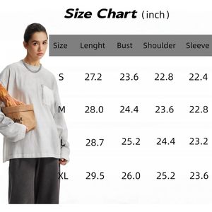 เสื้อยืดคอตตอนแขนยาวทรงโอเวอร์ไซส์สำหรับผู้ชาย ยี่ห้อ Keepsowing พร้อมกระเป๋าเสื้อที่อก คอกลม ล้างแบบวินเทจ ผ้าเจอร์ซีย์กันหด - Product Image 5