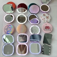 Miroir de maquillage de voyage avec lumières LED grossissant 1x/10x miroir Compact Portable Rechargeable miroir pliant éclairé à 2 côtés