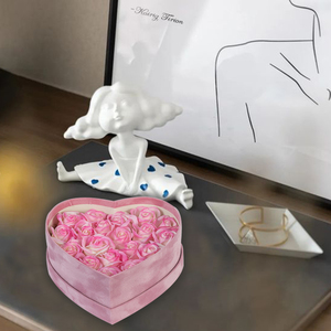 INUNION – boîte à fleurs en velours en flanelle en carton en forme <span class=keywords><strong>de</strong></span> cœur, nouveau Design pour emballage <span class=keywords><strong>de</strong></span> fleurs, boîte-cadeau - Product Image 3