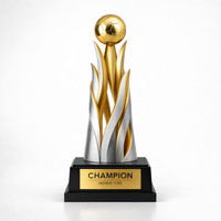 Trophée de football sculptural fait main et peint à la main WeiVista, récompense en résine, logo personnalisé, prix de champion, vente en gros