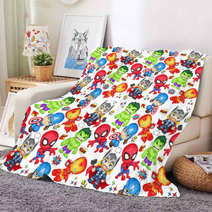 Nouvelle couverture douce et confortable à motif de super-héros et amis de dessins animés, idéale pour lit, canapé, ou comme jeté de voyage pour voiture - Product Image 1