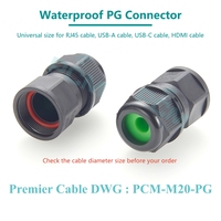 Conector de Cable RJ45 8P8C PG Impermeable IP67, Protector de Cables con Bloqueo de Tornillo para Iluminación Exterior de Jardín y Hogar, CAT5 CAT6
