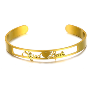 <strong>Customized</strong> Name Letter <strong>Cuff</strong> <strong>Bracelet</strong> Waterproof Opening PVD18k Gold-plated Stainless Steel <strong>Bracelet</strong> <strong>Bracelet</strong> Jewelry for Women - Product Image 6